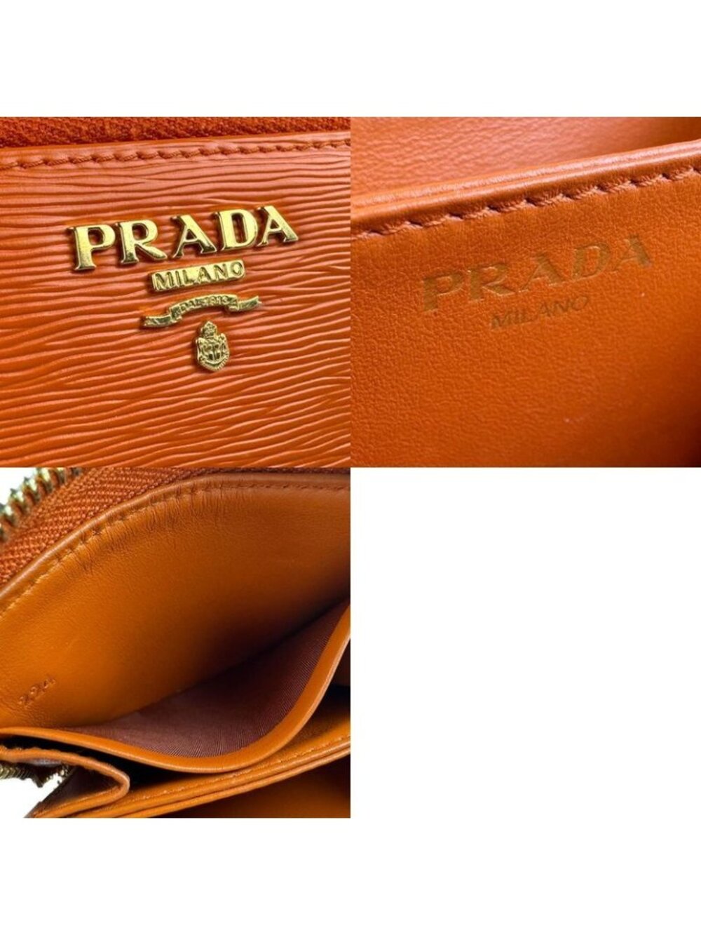Prada Coin Case Coin Purse Orange - Picture 10 of 10